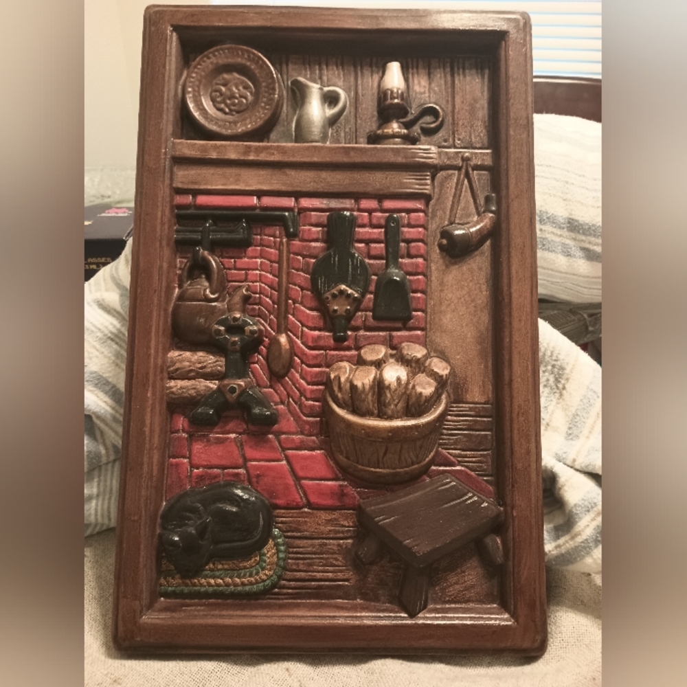 EUC Vintage Handpainted Ceramic Art Old Western 1800's/1900's Rustic